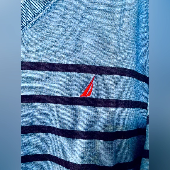 Blue Nautica V-Neck Sweater - Picture 2 of 6